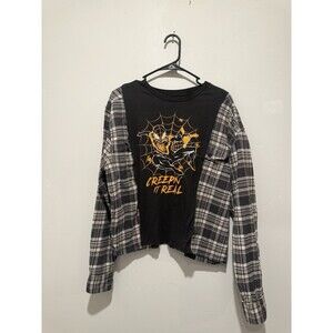 Rework Upcycle Grunge Oversize Spiderman Halloween Top M/L